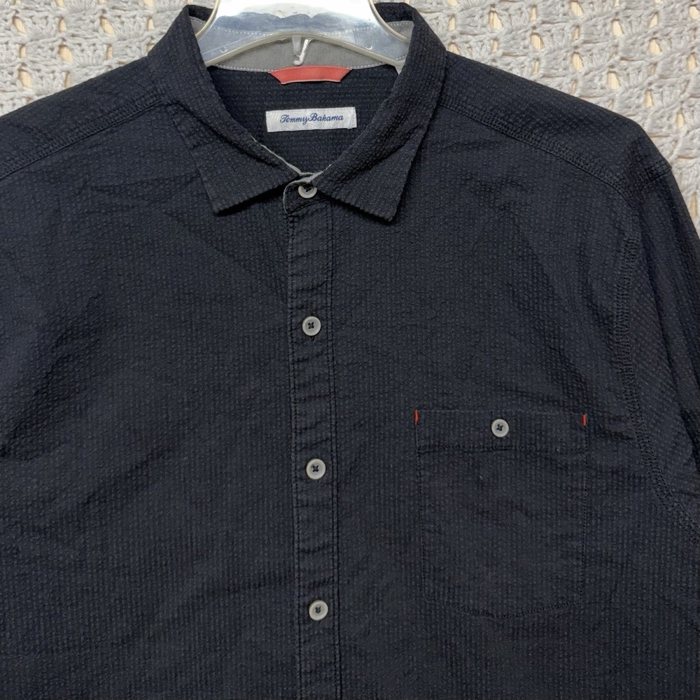 Tommy Bahama Shirt Mens Sz XL Black Striped Long Sleeve Button Up - Picture 2 of 9